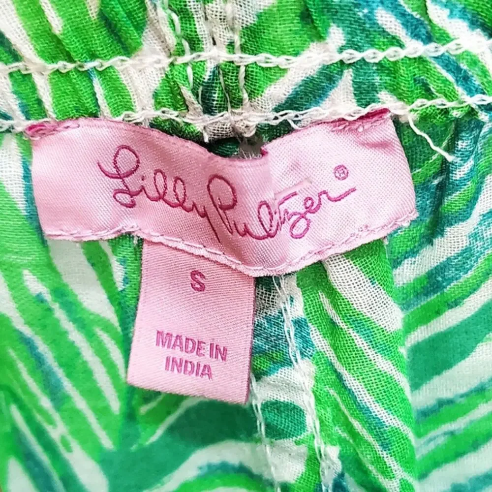 Lilly Pulitzer Womens Small Lolani Pants Elephant Tropical 100% Cotton Resort - Picture 8 of 10